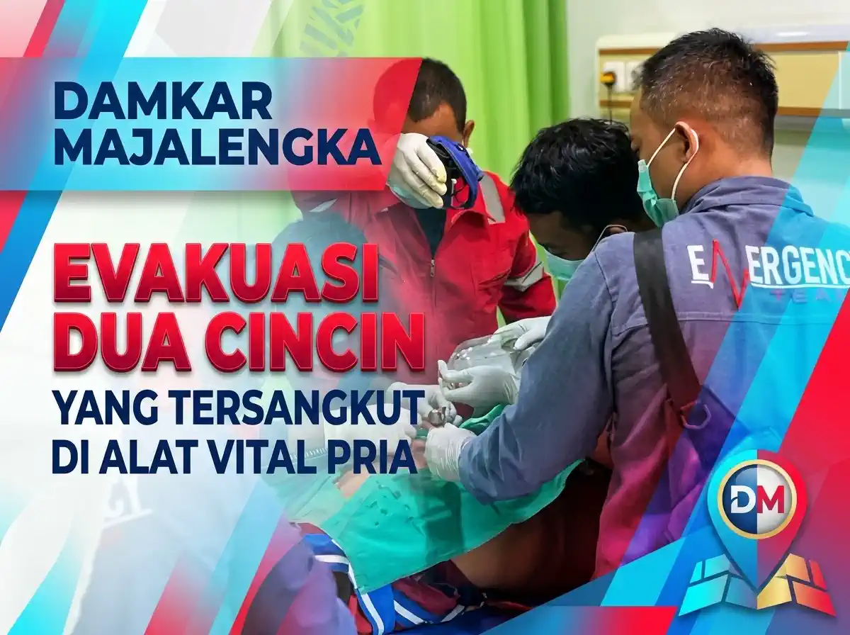 Damkar Majalengka Evakuasi Dua Cincin yang Tersangkut di Alat Vital Pria